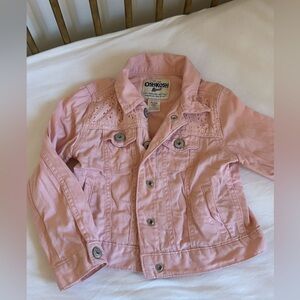 Pink Oshkosh denim jacket with eyelet detail 4T